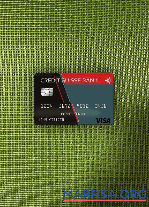 Realistic USA Credit Suisse Bank visa card photolook front real example